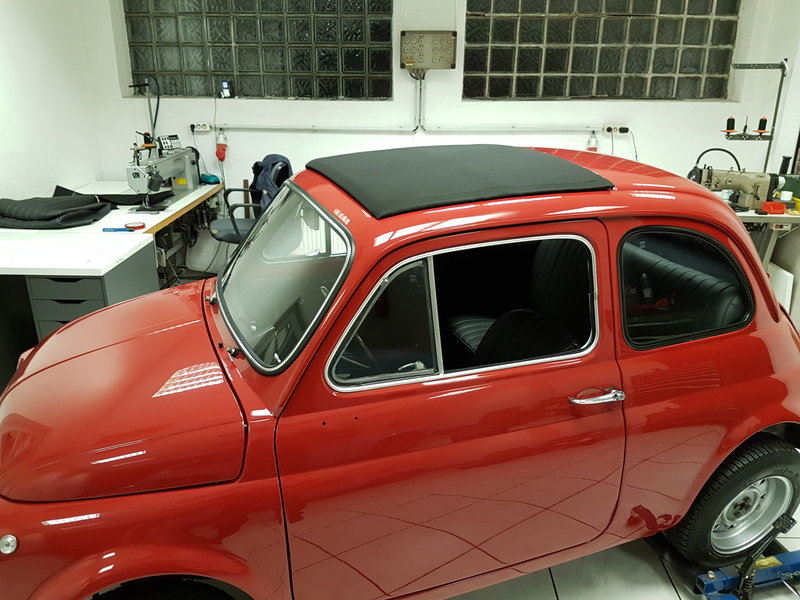 Sitzbezüge für Fiat 500 F -Kunstleder- Farbe Ocker
